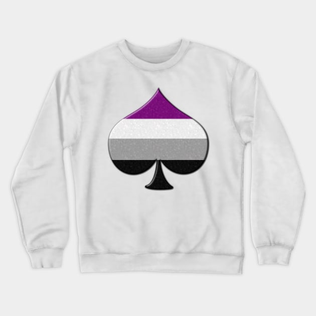 Large Ace Symbol in Asexual Pride Flag Colors Crewneck Sweatshirt by LiveLoudGraphics